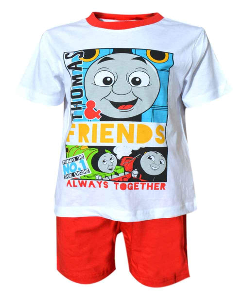 Official Licensed Kids Thomas & Friends White Short Pyjamas Age 2 to 5 Years - Character Direct