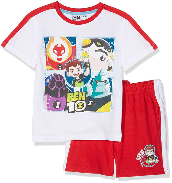 Boys Official Licensed Ben 10 Tshirt and Short Set Age 2 to 8 Years - Character Direct