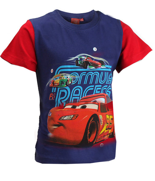 Disney Pixar Cars Boys Blue Short Sleeve T-Shirt Top Age 3 to 8 Years - Character Direct