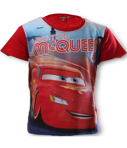Disney Pixar Cars Boys Blue Short Sleeve T-Shirt Top Age 3 to 8 Years - Character Direct
