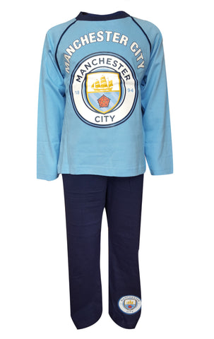 Boys Manchester City Long Length Pyjama 4 to 12 Years - Character Direct