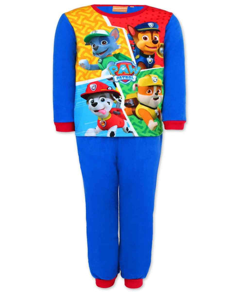 Boys Paw Patrol Printed Fleece Polar Long Length Pyjamas Age 3 to 8 Years - Character Direct