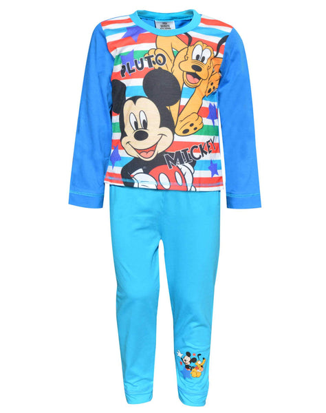 Boys Official Licensed Mickey Mouse Long Length Pyjamas Age 1 to 4 Years - Character Direct