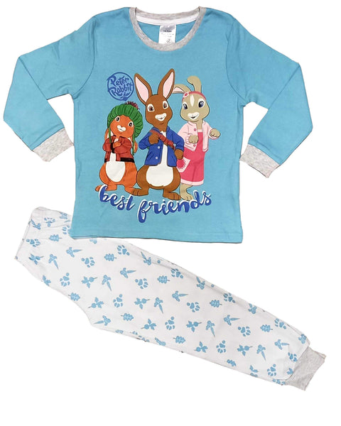 Boys Peter Rabbit Cotton Pyjamas in Blue 3-6 Years