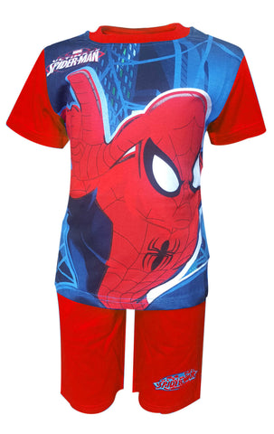 Boys Official Spiderman Short Pyjamas Age 3 to 8 Years - Character Direct