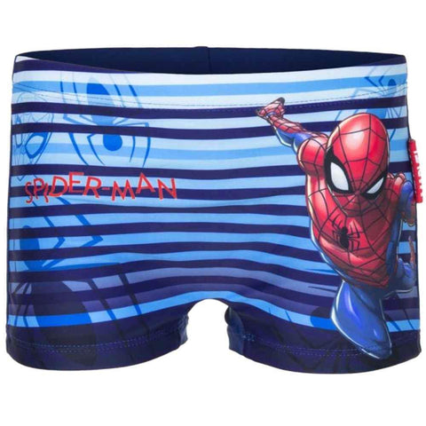 Boys Official Licensed Spiderman Stripe Print Swim Shorts Age 2 to 8 Years - Character Direct