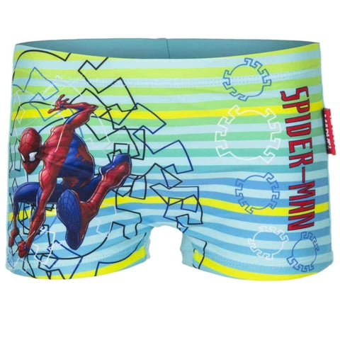 Boys Official Licensed Spiderman Stripe Print Swim Shorts Age 2 to 8 Years - Character Direct