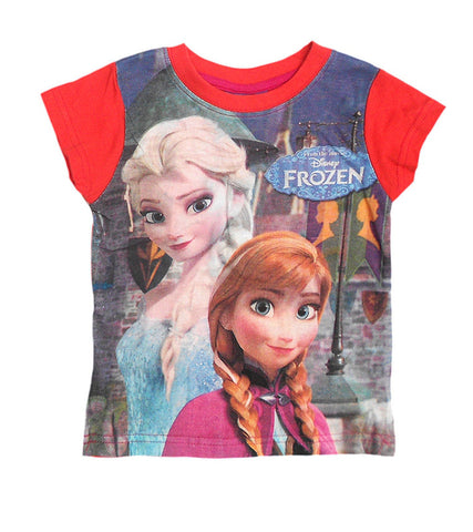 Disney Frozen Princess Girls Orange Top Tshirt Age 2-8 Years - Character Direct