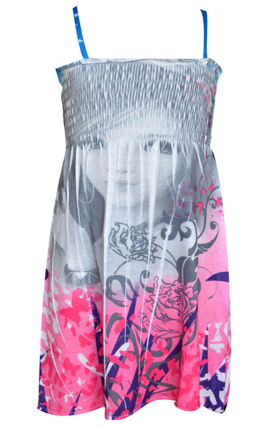 Girls Strappy Summer Face Print Dress Age 2 to 10 Years - Character Direct