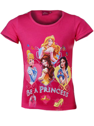 Disney Girls Princess Print T-Shirt Top Age 3 to 8 Years - Character Direct