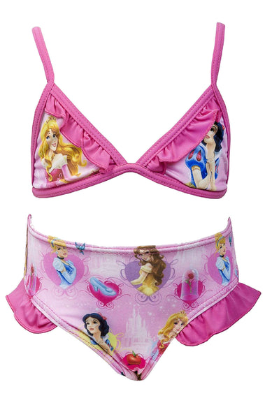 Official Disney Princess Girls Frill Detail Swimming Costume Swimwear Age 6-12 Years in Various Colours - Character Direct