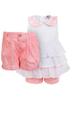 Lily & Lola Girls Embroidered Collar Layered 2 Piece Summer Dress 1 to 4 Years - Character Direct