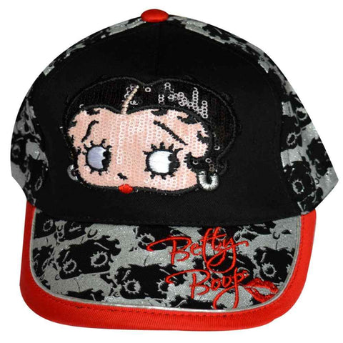 Betty Boop Girls Baseball Hat in Black Age 3-11 Years - Character Direct
