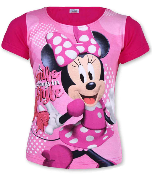 Girls Official Licensed Minnie Mouse Tshirt Age 3-8 Years - Character Direct