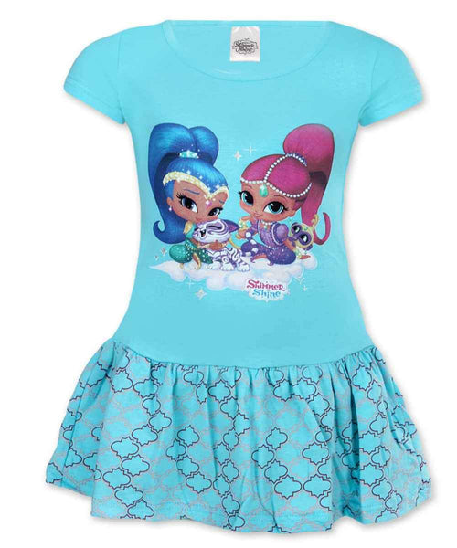 Girls Shimmer & Shine Costume Dress Age 2-6 Years - Character Direct