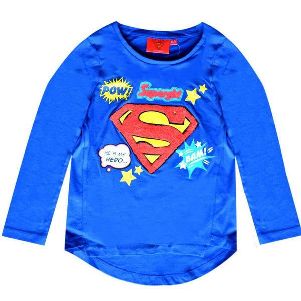 Girls Superman Print Cotton Tshirt - Character Direct