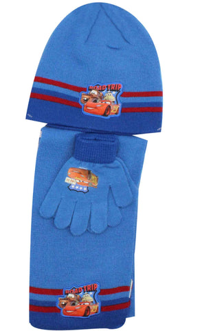 Official Boys Disney Cars Hat Gloves and Beanie Hat Set One size 3-7 Years - Character Direct