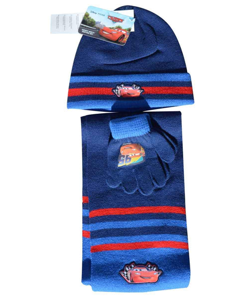 Official Boys Disney Cars Gloves , Beanie Hat & Scarf Set One size 3-7 Years - Character Direct