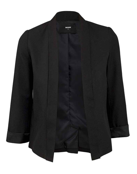 Ladies Open Front 3/4 Sleeve Blazer UK Size 6-12 - Character Direct