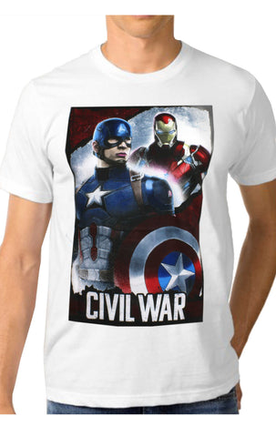 Mens Official Avengers Captain America Civil War Print T Shirt Top Siz Character Direct